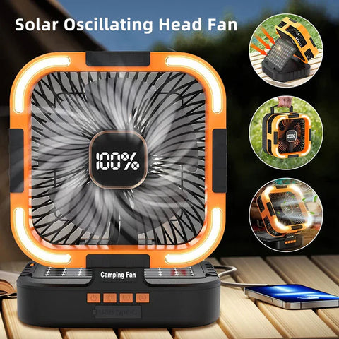3 in 1 Solar Camping Fan